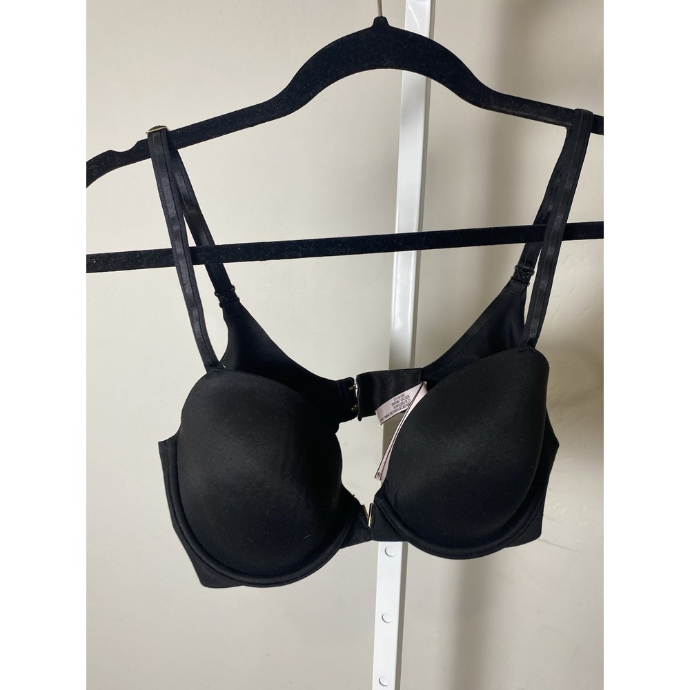 Victoria's Secret Women's 36DD Balconette Bra, Lined, Demi-Underwired Black 34D